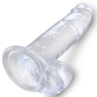 Clear Pene Realístico Con Testículos para Placer Duradero