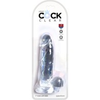 Clear Realistic Penis Dildo with Testicles for Lifelong Pleasure