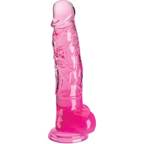 Clear Realistic Penis with Testicles 16.5 cm Pink | Pleasure Redefined