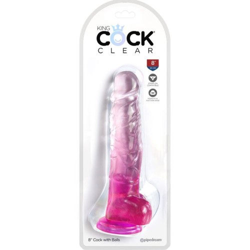 Pene Realístico Clear Con Testículos 16.5 cm Rosa | Placer Redefinido