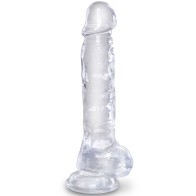King Cock Clear Realistic Penis with Testicles 16.5 cm
