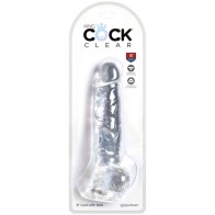 King Cock Clear Realistic Penis with Testicles 16.5 cm