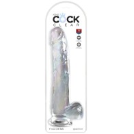 Dildo King Cock Transparente Con Testículos 24.8 cm