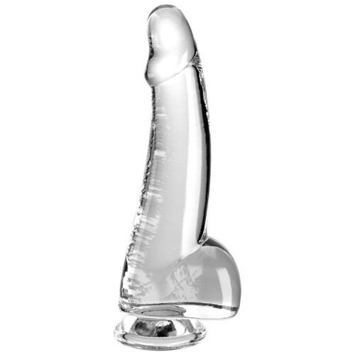 Clear Dildo with Testicles King Cock
