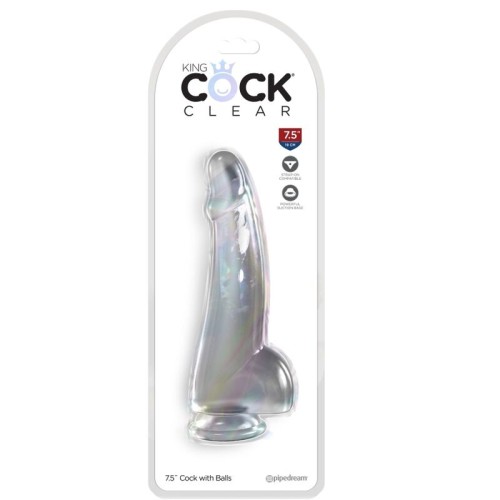 Clear Dildo with Testicles King Cock