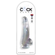 Clear Dildo with Testicles King Cock