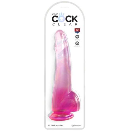 King Cock Clear Dildo with Testicles