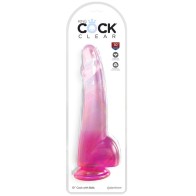 King Cock Clear Dildo with Testicles