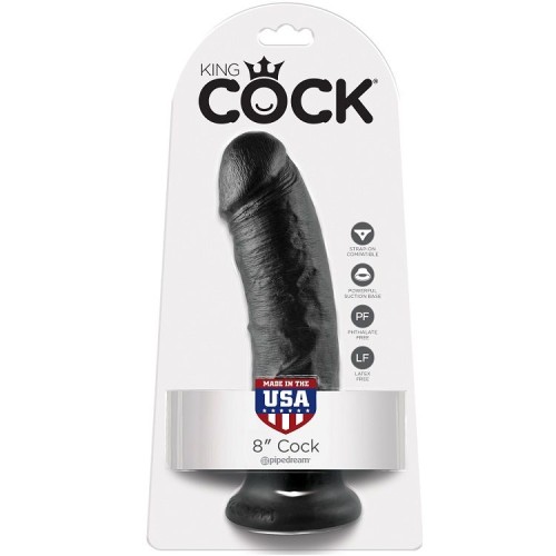 King Cock 8-Inch Realistic Black Dildo for Ultimate Pleasure
