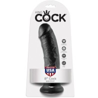 King Cock 8-Inch Realistic Black Dildo for Ultimate Pleasure