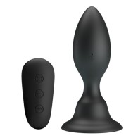 Black Vibrating Anal Plug Remote Control