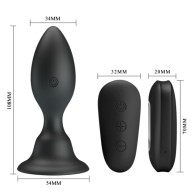 Black Vibrating Anal Plug Remote Control
