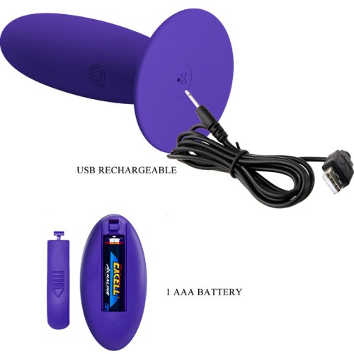 Youth Anal Vibrator with Remote Control Purple