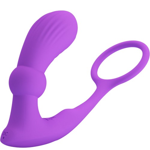 Pretty Love - Warren Anillo & Vibrador Anal Violeta con Control Remoto
