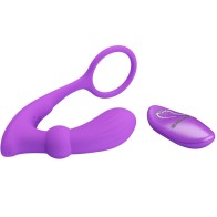 Pretty Love - Warren Anillo & Vibrador Anal Violeta con Control Remoto