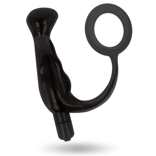 Black Silicone Prostate Vibrator 10 cm