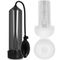 Rx3 Bomba Erección Negra con Manga de Placer