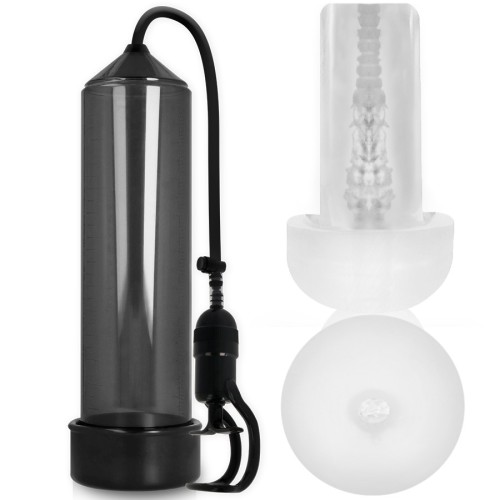 Bomba Erección RX5 Black Con Masturbador para Mejorar Rendimiento