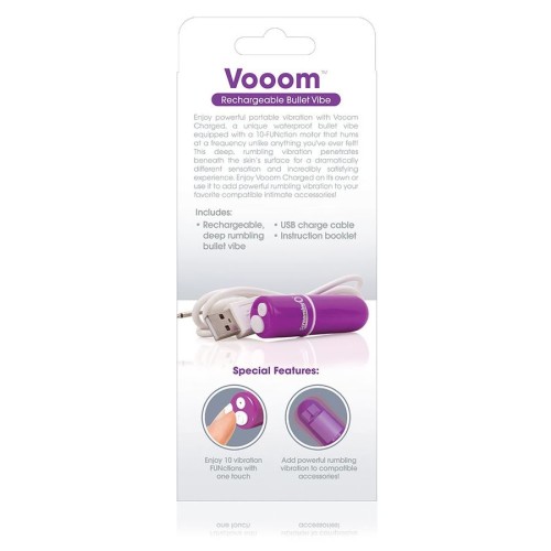 Vooom Rechargeable Vibrating Bullet - Purple Pleasure