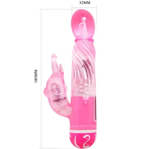 Baile Multi-speed Vibrator with Clit Stimulator Pink