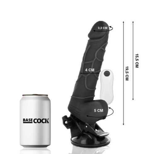 Vibrator with Remote Control Realistic Black with Balls 19.5 Cm