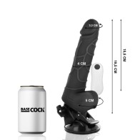 Vibrator with Remote Control Realistic Black with Balls 19.5 Cm