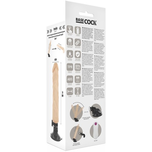 Remote Control 21 cm Realistic Vibrator - BASECOCK