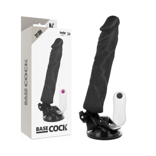 Realistic Black Vibrator Remote Control - 21 cm