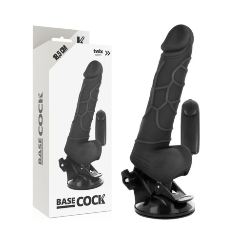 Realistic Black Vibrator with Remote Control