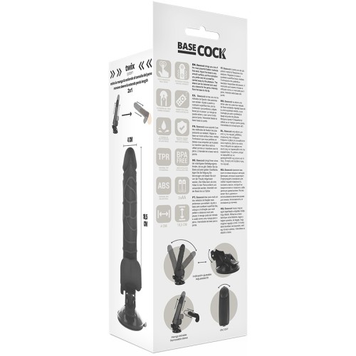 Realistic Black Vibrator with Remote Control