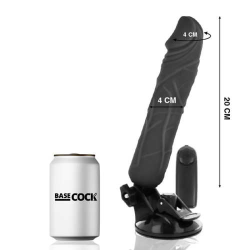 Realistic Vibrator with Remote Control Black - 20cm - 4cm