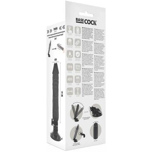 Realistic Vibrator with Remote Control Black - 20cm - 4cm