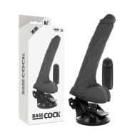 20 Cm Black Vibrating Realistic Dildo with Balls