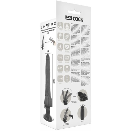 20 Cm Black Vibrating Realistic Dildo with Balls