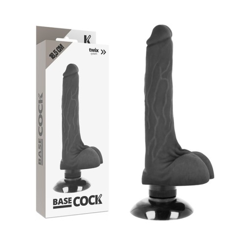 Realistic 2-in-1 Vibrator Black - 18.5 cm