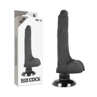 Realistic 2-in-1 Vibrator Black - 18.5 cm