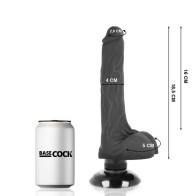 Realistic 2-in-1 Vibrator Black - 18.5 cm