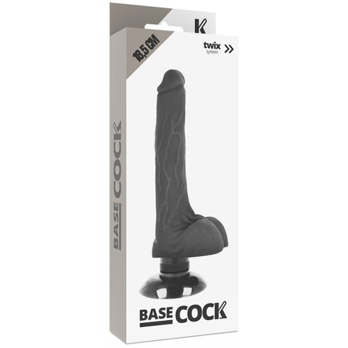 Realistic 2-in-1 Vibrator Black - 18.5 cm