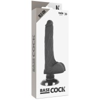 Realistic 2-in-1 Vibrator Black - 18.5 cm