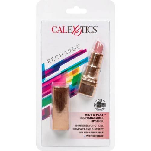 Rechargeable Hide & Play Lipstick Vibrator Soft Pink