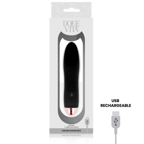 Rechargeable Four Vibrator Black - Dolce Vita