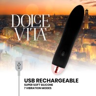 Rechargeable Four Vibrator Black - Dolce Vita