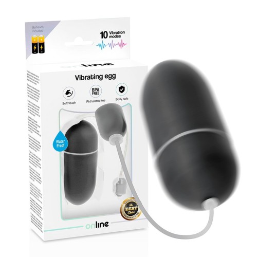 Waterproof Vibrating Egg Black - 10 Modes