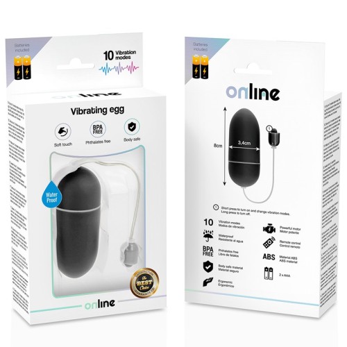 Waterproof Vibrating Egg Black - 10 Modes