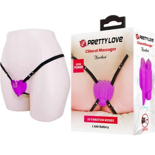 Pretty Love Clitoral Massager Heartbeat 10 Modes Purple