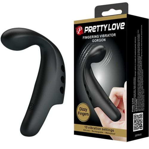 Pretty Love Dedal Vibrador Gorgon Negro - Potente y Compacto