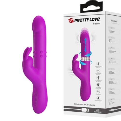 Reese Rabbit Vibrator with Rotation - Plush Experience