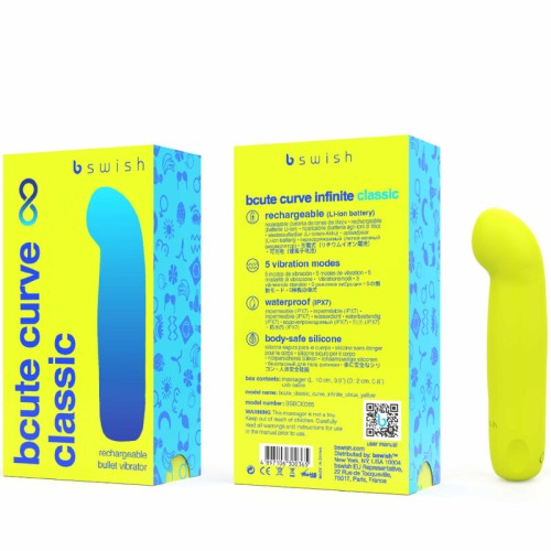 Bcute Curve Infinite Classic Rechargeable Vibrator Yellow
