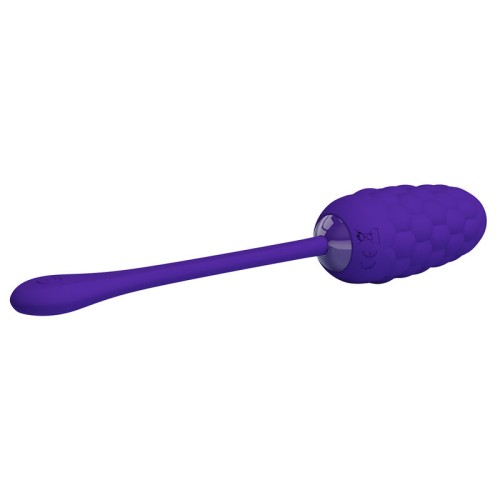 Pretty Love Textured Marine Vibrating Egg Rechargeable Purple