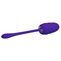 Pretty Love Textured Marine Vibrating Egg Rechargeable Purple